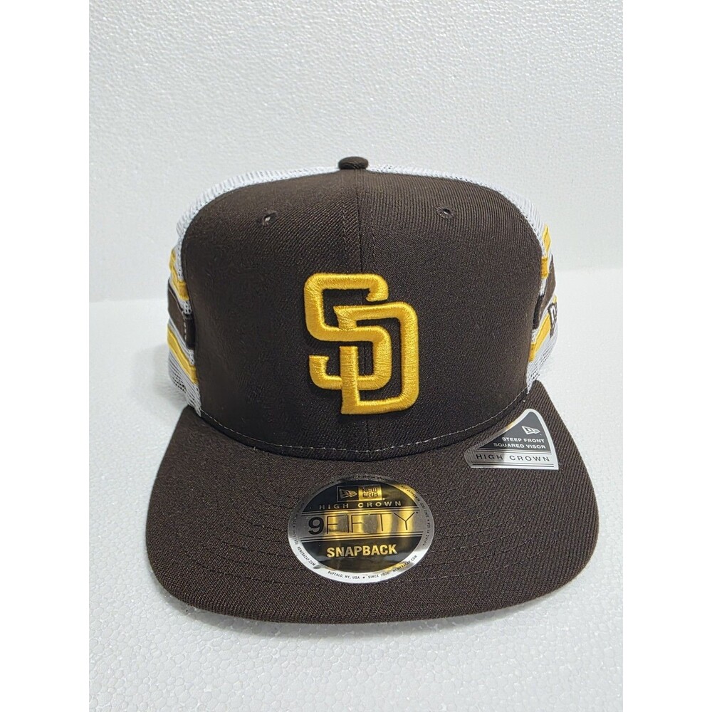 San Diego Padres New Era Team Color Trucker 9FIFTY Snapback Hat Cap High Crown